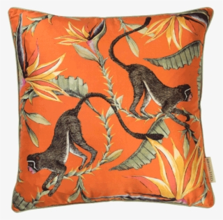 Monkey Paradise Flame Silk Cushion Halsted Design Uk - Cushion