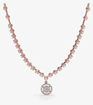 18ct Rose Gold Diamond Necklace - Beaded Necklace With Heart Gold