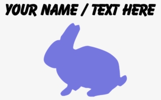 Personalized Blue Bunny Silhouette Mousepad - Domestic Rabbit