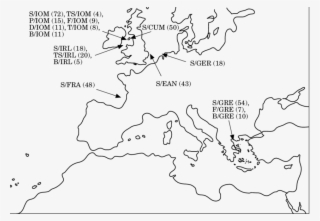 Outline Map Of Europe To Show The Sampling Sites Of - Albania 1949
