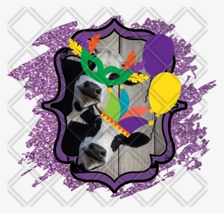 Cow Mardi Gras 2 Real Htv Transfer, Sublimation Transfer,