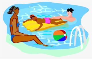 Png Library Stock Swimming In With Inflatable Toys - Illustration