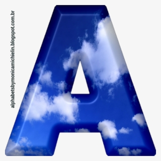 Céu Azul Com Nuvens Alfabeto, - Alfabeto Em Forma De Nuvem