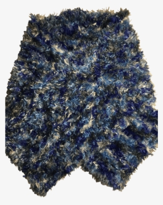 Taiwan 2018 Chenille Multi-blue Fancy Yarn Ladies Scarf - Wool