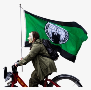 Anonymous Bike Green Flag Activism Ride Mask Guyfawkes - Anonymous