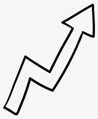 Up Arrow White Zigzag Tail Doodle - Line Art