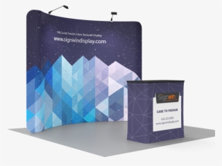 10ft Curved & Recyclable Tension Fabric Backwall Display - 10ft Curve Tension Fabric Display