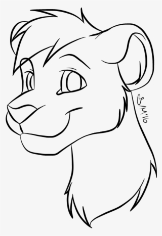 F2u Lion Head Base - Line Art