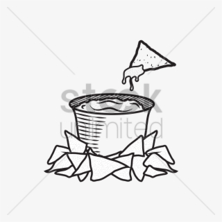 Graphic Black And White Stock Nachos At Getdrawings - Dip Clipart Black And White