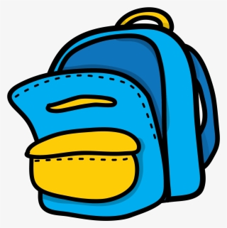 Blue & Yellow Backpack Clipart - Blue Backpack Clip Art