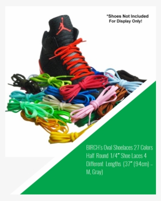 Birch's Oval Shoelaces 27 Colors Half Round 1/4″ Shoe - Sitting