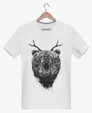 T-shirt Homme 180g Angry Bear With Antlers Par Balàzs - Bear With Antlers Tattoo