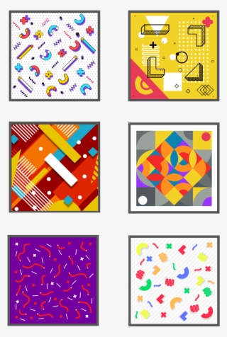 Memphis Geometry Pattern Png And Vector Image - Illustration