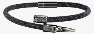 Black Stingray Bracelet With Black Bullet - Belt