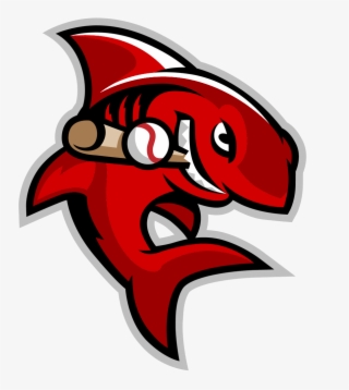 Shark Playing Baseball Clipart - Shark Baseball Logo