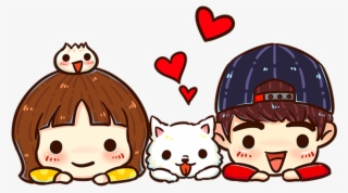 Emoji Sticker - Sweet Cute Couple Cartoon