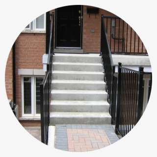 Precast Concrete Steps In Front Of Townhouse - Stairs