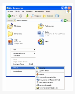 Carpeta Menú Contextual Sobre Un Documento - Windows
