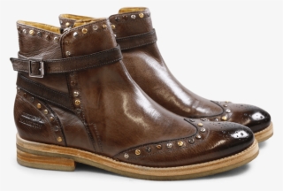 Ankle Boots Amelie 11 Milano Stone Rivets Mixed Crepe - Work Boots