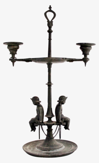 Antique French Candelabra Chandelier Art Nouveau Rustic - Candle