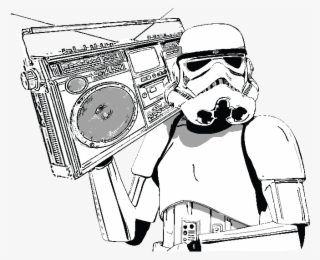 Ghetto Star Wars - Stormtrooper Black And White