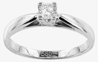 Lady´s Ring In White Gold Of 585 Assay Value With Diamonds - Engagement Ring