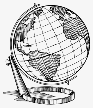 Drawing Line Art Globe Earth - Globe Drawing