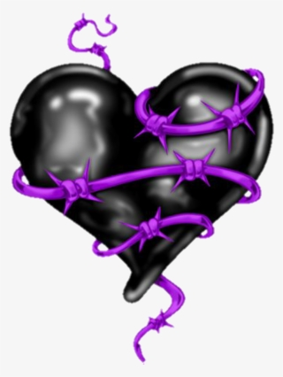 Heart Blackheart Creeps Black Purple Pain Love Hallowee - Gothic Hearts Png