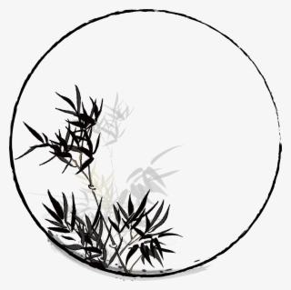 Hand Painted Chinese Style Ink Plant Png And Vector - Circle