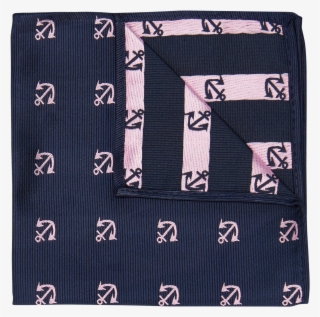 Dark Blue Ahoy Anchor Pocket Square - Patchwork
