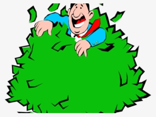 Cartoon Money Clipart - Man Rolling In Money
