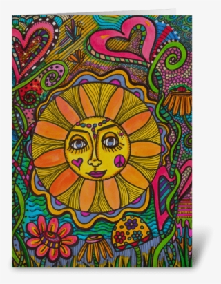 Summer Sun Mandala Greeting Card - Motif