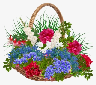 Recycle Bin Wicker Basket - Flowers Basket Transparent Background