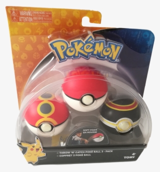 Pokemon Throw N' Catch Pokeball Soft Foam 3 Ball Set - Pokemon