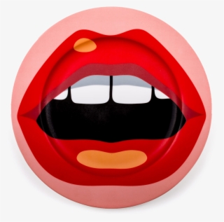 Blow By Studio Job For Seletti, Mouth Porcelain Plate-0 - Lampe Néon Seletti