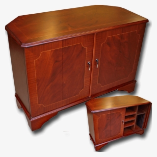 Large Corner Tv Stand With Split Folding Doors - Mahogany Tv Cabinet With Doors