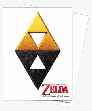 65 Sleeves Zelda Trading Cards White Front Triforce - Legend Of Zelda