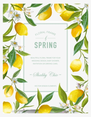 Watercolor Lemon Border