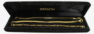 Revlon Gold Tone Chain Bracelets Set Of Three With - Wallet