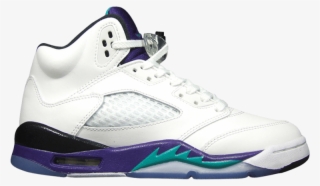 Image Of Air Jordan Retro 5 Grapes Gradeschool White - Basketball Shoe