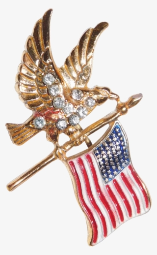 Here For Your Consideration Is This Patriotic Brooch - Bald Eagle