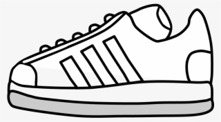 Sneakers, Tennis Shoes, Black And White Stripes, Png - Line Art