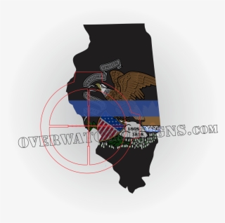 Illinois Thin Line Sticker - Batman
