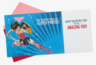 Dc Comics™ Wonder Woman™ Valentine's Day Card With - Illustration