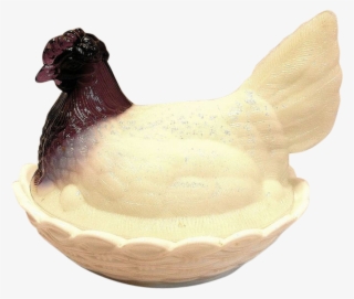 L G Wright Hen On Nest With Amethyst Head - Chicken