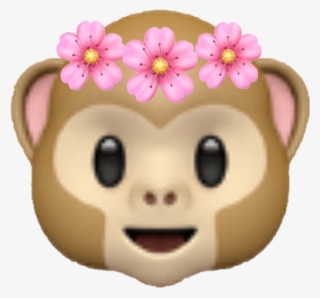 Emoji Monkey Flower Sticker By Chloe2915 - Cartoon