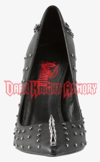 Spiked And Studded Lightning Bolt Heels - Leather Jacket