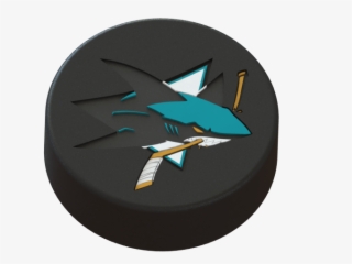 3d Printed San Jose Sharks Logo On Ice Hockey Puck - San Jose Sharks