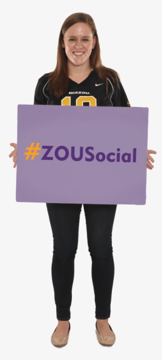 A Woman Stands Holding A Sign That Says " - Girl