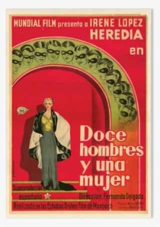 Old Poster Of The Movie Doce Hombres Y Una Mujer - Poster